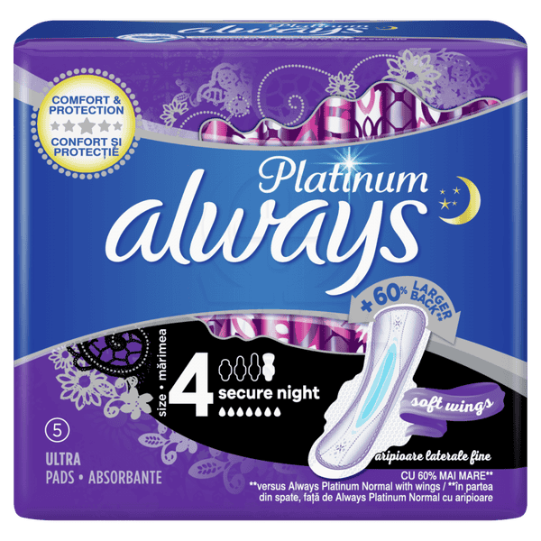 Always Sanitary Pads Platinum 4 5pcs