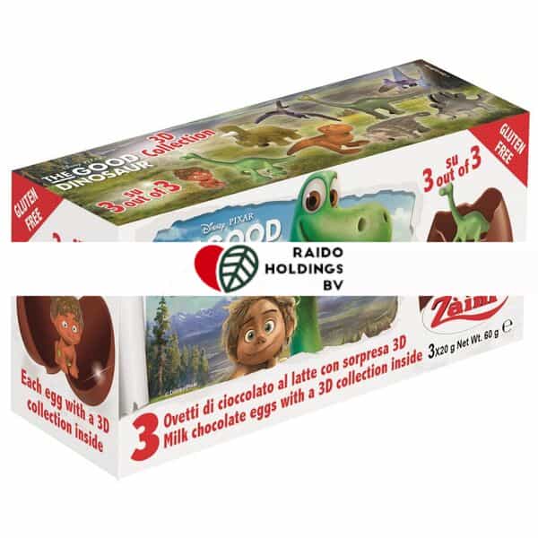 Zaini Dinosauria Chocolate Eggs 3 x 20 g