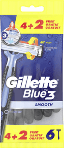 Gillette Blue 3 smooth disposable Razors 6pcs