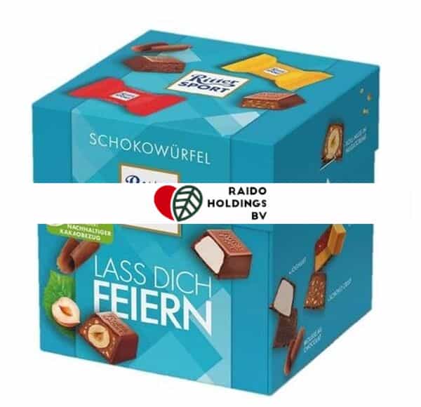 Ritter Sport Chocolate CubesCaramel, Jogurt, Mousse au Chocolat, Chocolate Crisp, Whole Nut 176 g