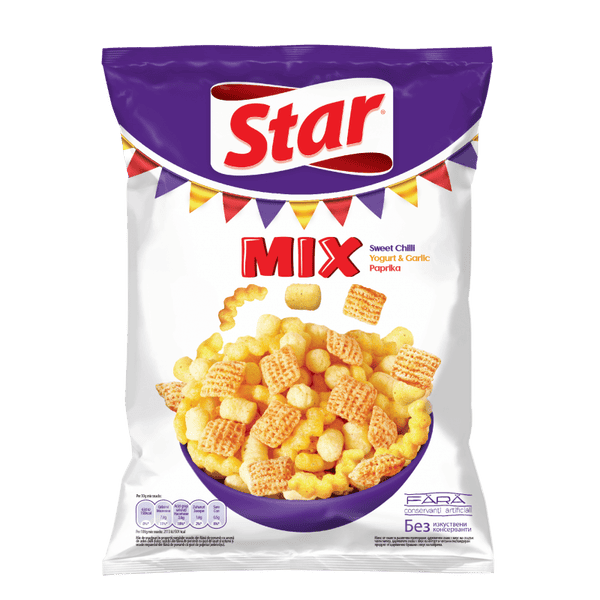 Star Snacks Mix Sweet chilli, yogurt and garlic, paprika 90 g