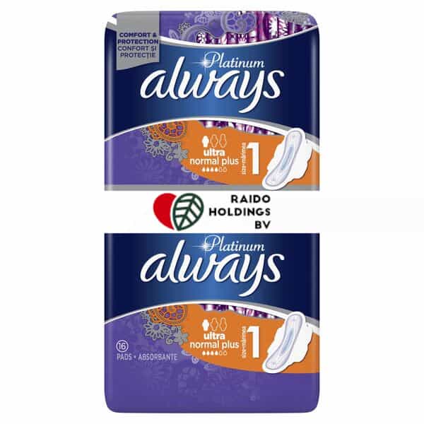 Always Sanitary Pads Platinum Normal Duo Size 1 16pcs
